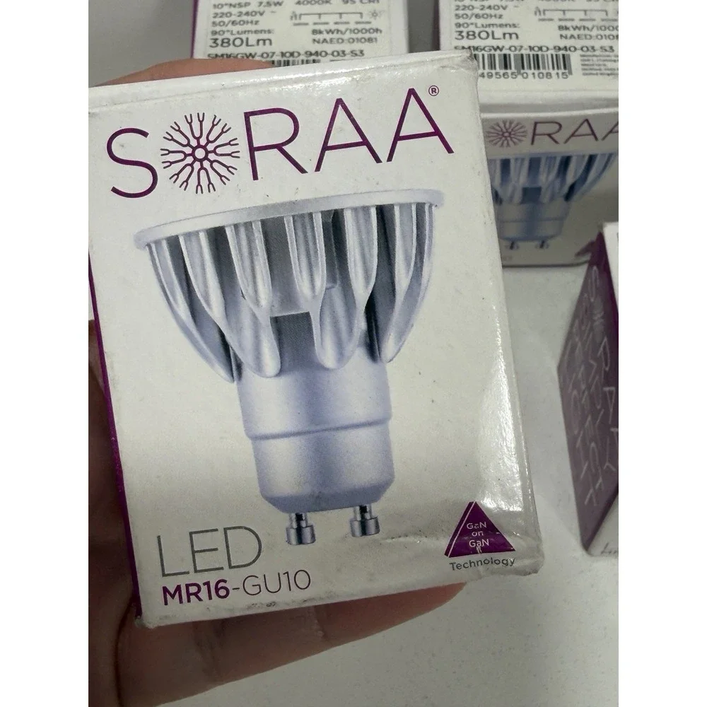 Soraa Vivid MR16-GU10 LED Bulb - Silver  SM16GW-07-10D 940-03‎ S3 4000k Lot Of 5